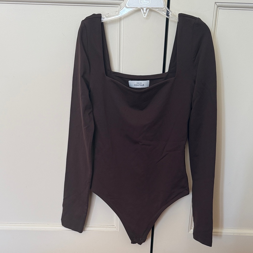 Aritzia Brown Long Sleeve Bodysuit